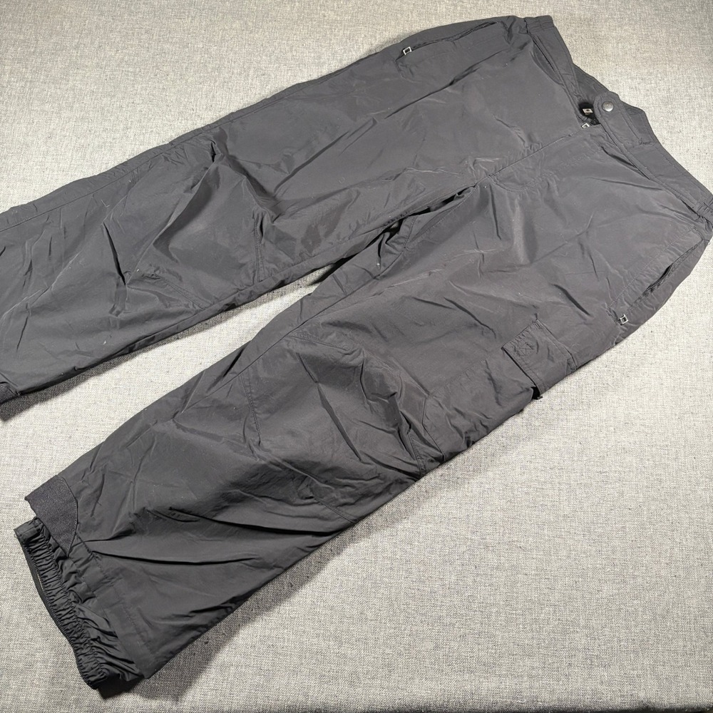 Obermeyer Cargo Snow Pants Mens Medium Black Insulated Nylon Ski Snowboard